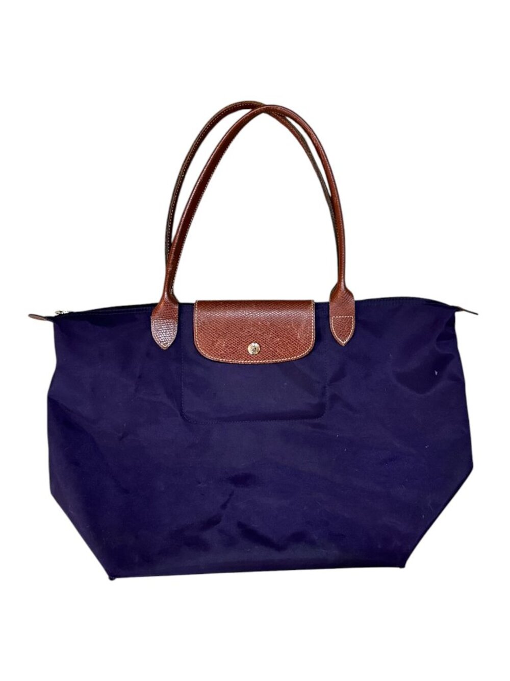 Longchamp Purple Le Pliage Nylon Shoulder Tote Large